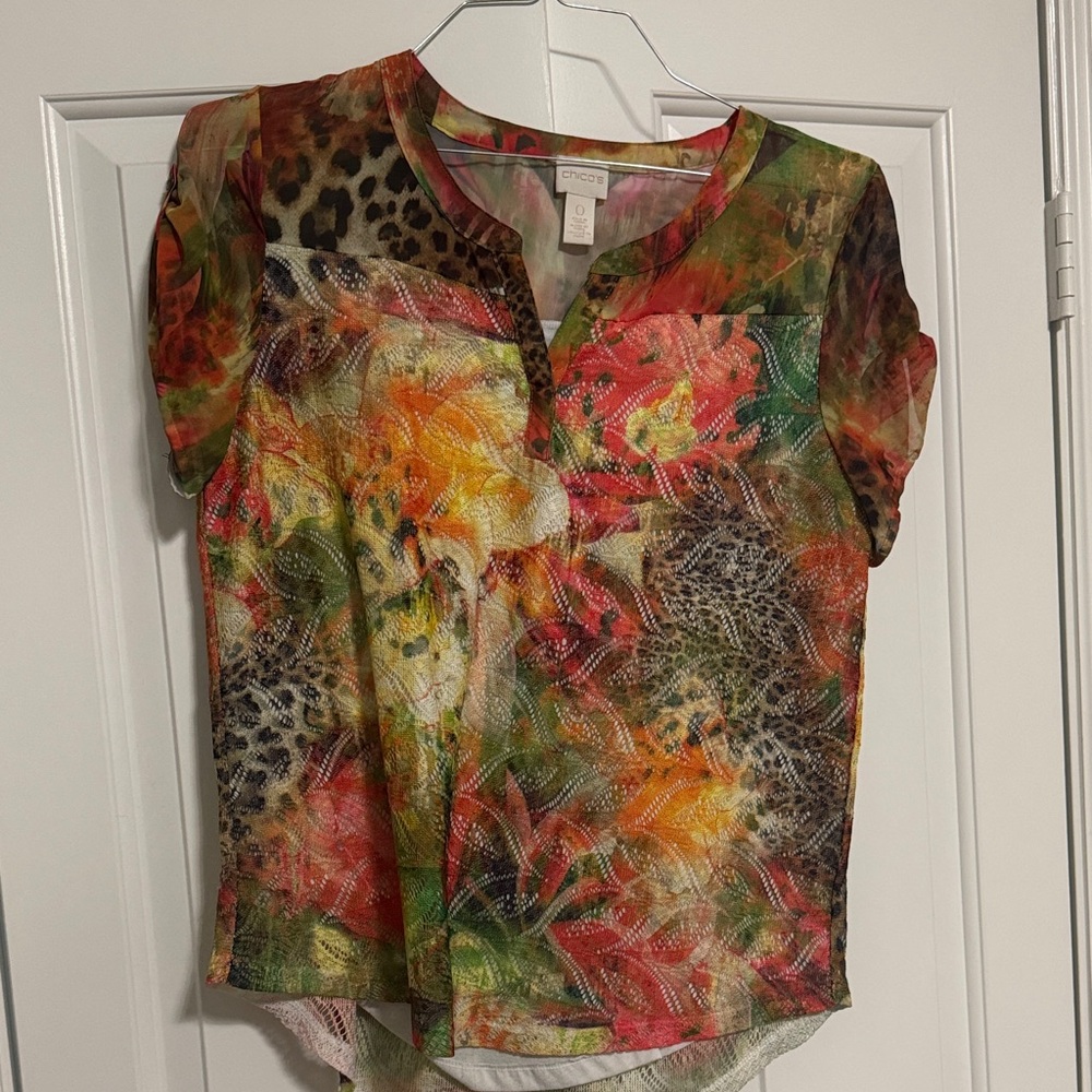Chico's Multicolor Animal Print Blouse